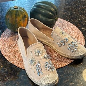 Embellished Beige Espadrilles